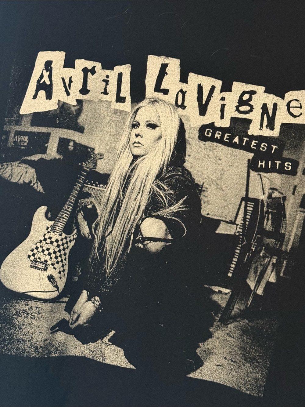 Avril Lavigne Greatest Hits Graphic Tee - Black and Cream